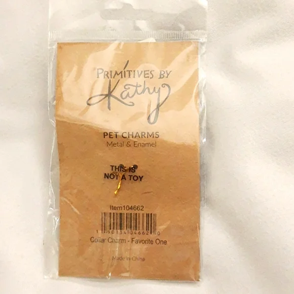 Pet Collar Charm for Dog/Cat -The Favorite One, Metal Enamel SMALL .75" Diameter - Picture 4 of 10